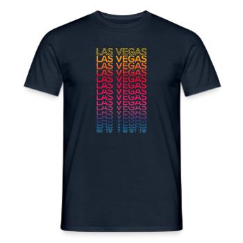 Retro Nostalgic USA City - Rainbow Las Vegas - T-shirt homme - marine - Devant - AI Model Male 178 light (178cm)