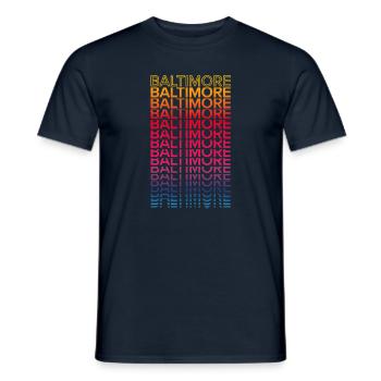 Retro Nostalgisch USA Stadt - Regenbogen Baltimore - Männer T-Shirt - Navy - Vorne - AI Model Male 178 light (178cm)