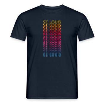 Retro Nostalgic USA City - Rainbow St. Louis - T-shirt homme - marine - Devant - AI Model Male 178 light (178cm)