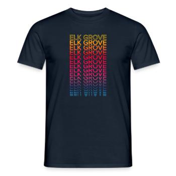 Retro Nostalgisch USA Stadt - Regenbogen Elk Grove - Männer T-Shirt - Navy - Vorne - AI Model Male 178 light (178cm)
