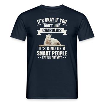 Personnes intelligentes - Cow Charolais - T-shirt homme - marine - Devant - AI Model Male 178 light (178cm)