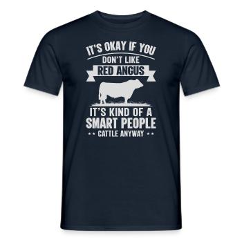 Personnes intelligentes - Cow Red Angus - T-shirt homme - marine - Devant - AI Model Male 178 light (178cm)