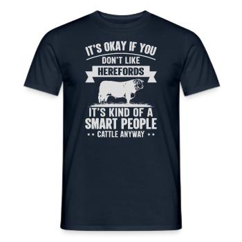 Personnes intelligentes - Cow Herefords - T-shirt homme - marine - Devant - AI Model Male 178 light (178cm)