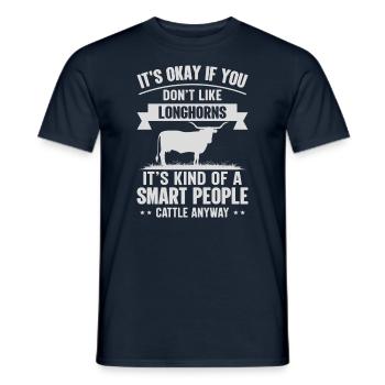 Smart People - Cow Longhorns - Men's T-Shirt - navy - Front - AI Model Male 178 light (178cm)