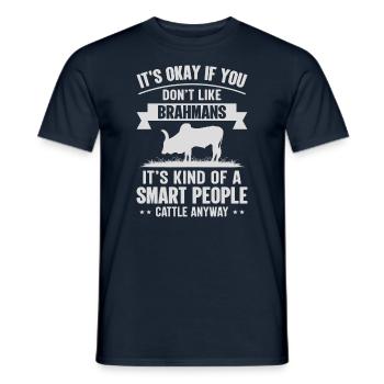 Personnes intelligentes - Cow Brahmins - T-shirt homme - marine - Devant - AI Model Male 178 light (178cm)