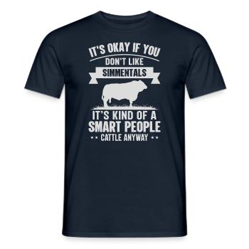 Personnes intelligentes - Vache Simmental - T-shirt homme - marine - Devant - AI Model Male 178 light (178cm)