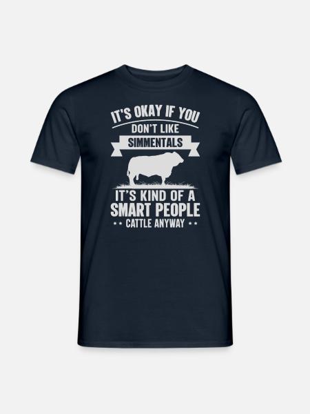 Smart people - Simmental cow - Men's T-Shirt - navy