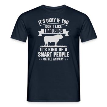Smart People - Cow Limousines - Men's T-Shirt - navy - Front - AI Model Male 178 light (178cm)