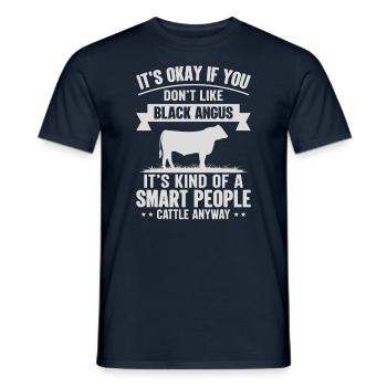 Personnes intelligentes - Cow Black Angus - T-shirt homme - marine - Devant - AI Model Male 178 light (178cm)