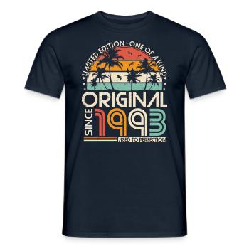 Original 1993 Vintage Anniversaire Rétro - T-shirt homme - marine - Devant - AI Model Male 178 light (178cm)