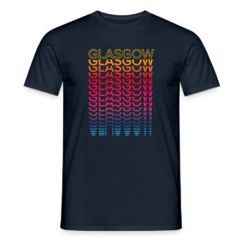 Ville rétro nostalgique - Rainbow Glasgow - T-shirt homme - marine - Devant - AI Model Male 178 light (178cm)