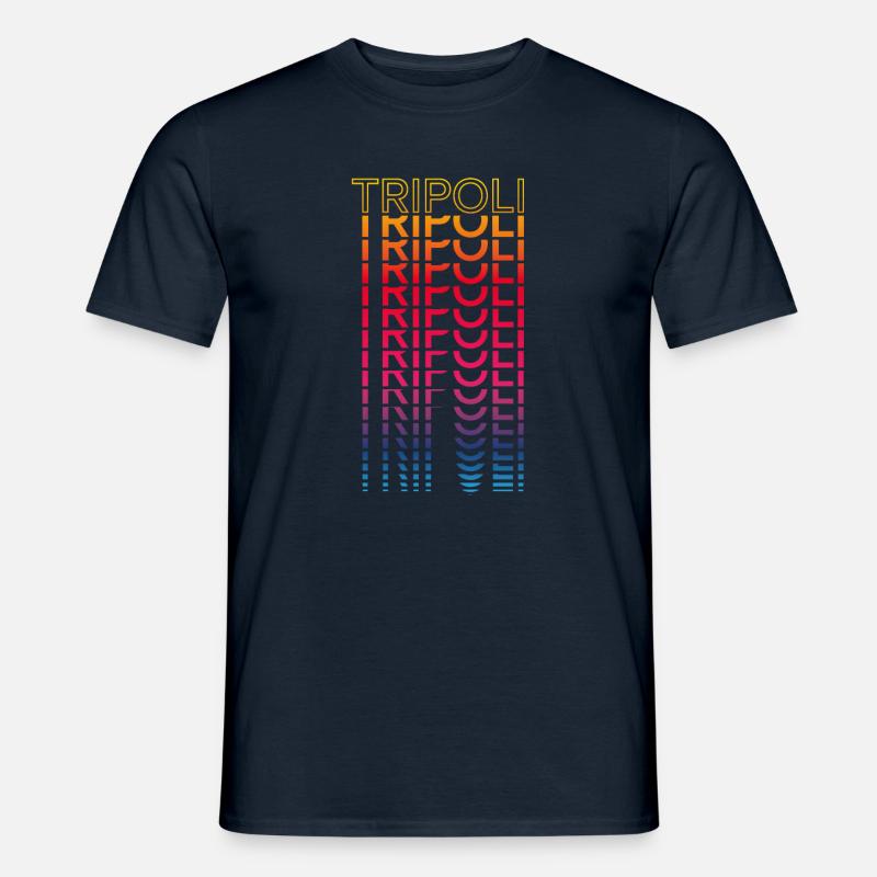 Retro Nostalgisch Stadt - Regenbogen Tripoli - Männer T-Shirt - Navy