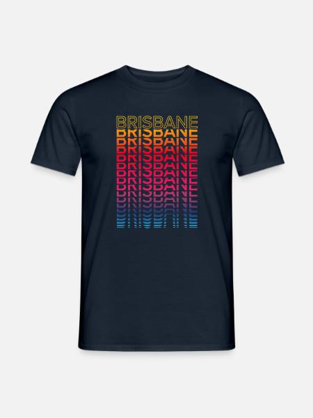 Retro Nostalgic City - Rainbow Brisbane - Men's T-Shirt - navy
