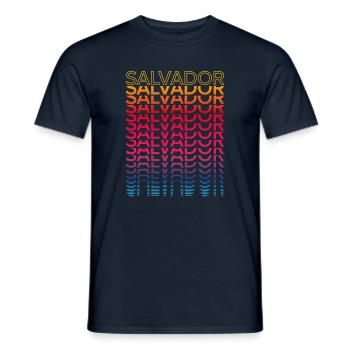 Retro Nostalgic City - Rainbow Salvador - Men's T-Shirt - navy - Front - AI Model Male 178 light (178cm)