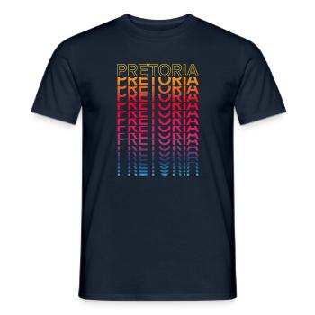 Retro Nostalgic City - Rainbow Pretoria - Men's T-Shirt - navy - Front - AI Model Male 178 light (178cm)