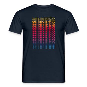 Retro Nostalgic City - Rainbow Winnipeg - Men's T-Shirt - navy - Front - AI Model Male 178 light (178cm)
