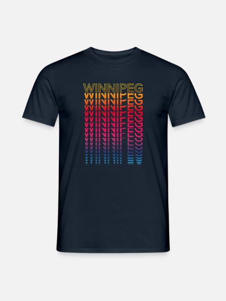 Retro Nostalgic City - Rainbow Winnipeg - Men's T-Shirt - navy