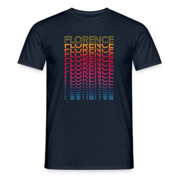 Retro Nostalgisch Stadt - Regenbogen Florence - Männer T-Shirt - Navy - Vorne - AI Model Male 178 light (178cm)