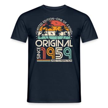 Original 1959 Vintage Anniversaire Rétro - T-shirt homme - marine - Devant - AI Model Male 178 light (178cm)