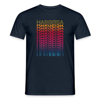 Retro Nostalgic City - Rainbow Hargeisa - Men's T-Shirt - navy - Front - AI Model Male 178 light (178cm)