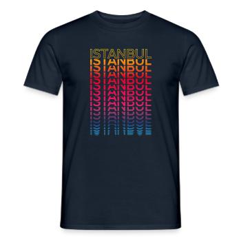 Retro Nostalgic City - Rainbow Istanbul - Men's T-Shirt - navy - Front - AI Model Male 178 light (178cm)