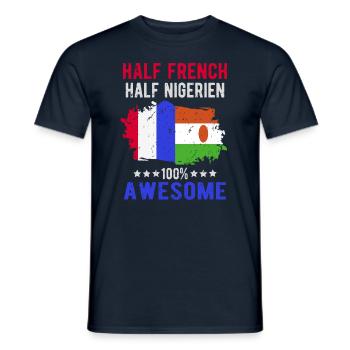 Half French Half Nigrer - Men's T-Shirt - navy - Front - AI Model Male 178 light (178cm)