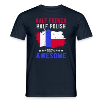 Half French Half Singaporean - Men's T-Shirt - navy - Front - AI Model Male 178 light (178cm)
