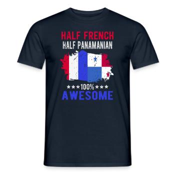 Half French Half Panamese - Men's T-Shirt - navy - Front - AI Model Male 178 light (178cm)