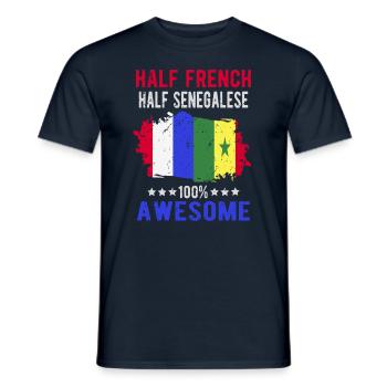 Half French Half Senegalese - Men's T-Shirt - navy - Front - AI Model Male 178 light (178cm)