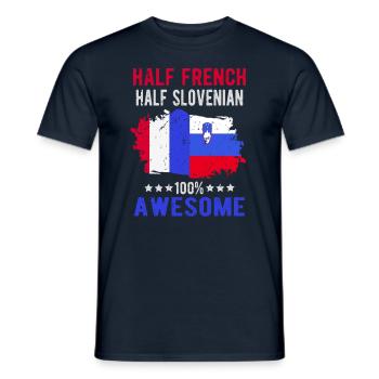 Halb Franzose Halb Slowenier - Männer T-Shirt - Navy - Vorne - AI Model Male 178 light (178cm)