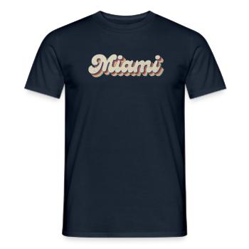 Nostalgisch 70er USA Stadt - Vintage Miami - Männer T-Shirt - Navy - Vorne - AI Model Male 178 light (178cm)