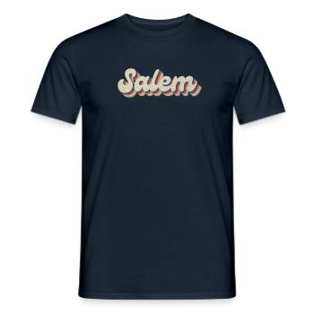 Nostalgic 70s USA City - Vintage Salem - Men's T-Shirt - navy - Front - AI Model Male 178 light (178cm)