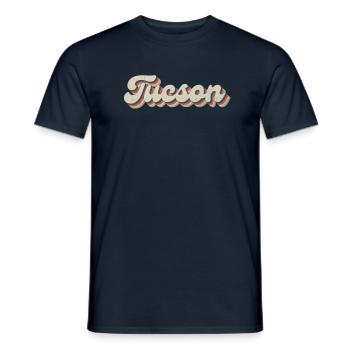 Nostalgisch 70er USA Stadt - Vintage Tucson - Männer T-Shirt - Navy - Vorne - AI Model Male 178 light (178cm)