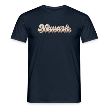 Nostalgic 70s USA City - Vintage Newark - Men's T-Shirt - navy - Front - AI Model Male 178 light (178cm)