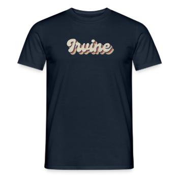 Nostalgic 70s USA City - Vintage Irvine - Men's T-Shirt - navy - Front - AI Model Male 178 light (178cm)