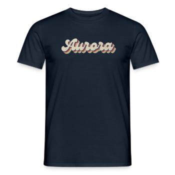 Nostalgic 70s USA City - Vintage Aurora - Men's T-Shirt - navy - Front - AI Model Male 178 light (178cm)
