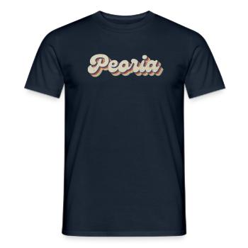 Nostalgique usa city des années 70 - Vintage Peoria - T-shirt homme - marine - Devant - AI Model Male 178 light (178cm)