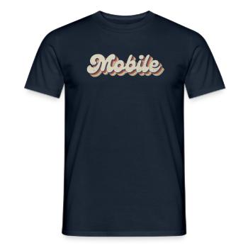 Nostalgic 70s USA City - Vintage Mobile - Men's T-Shirt - navy - Front - AI Model Male 178 light (178cm)