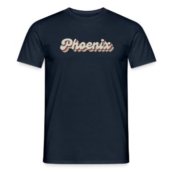 Nostalgic 70s USA City - Vintage Phoenix - Men's T-Shirt - navy - Front - AI Model Male 178 light (178cm)