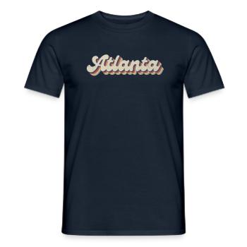 Nostalgisch 70er USA Stadt - Vintage Atlanta - Männer T-Shirt - Navy - Vorne - AI Model Male 178 light (178cm)