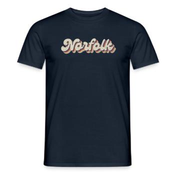 Nostalgic 70s USA City - Vintage Norfolk - Men's T-Shirt - navy - Front - AI Model Male 178 light (178cm)