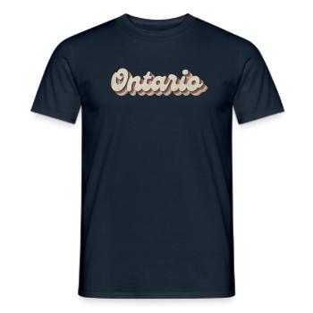 Nostalgic 70s USA City - Vintage Ontario - T-shirt homme - marine - Devant - AI Model Male 178 light (178cm)