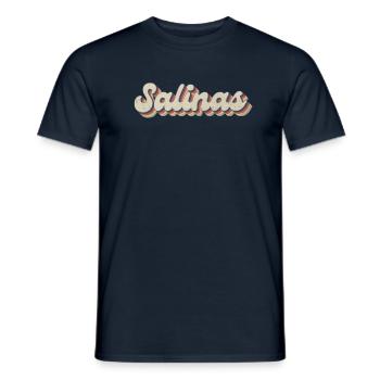 Nostalgisch 70er USA Stadt - Vintage Salinas - Männer T-Shirt - Navy - Vorne - AI Model Male 178 light (178cm)