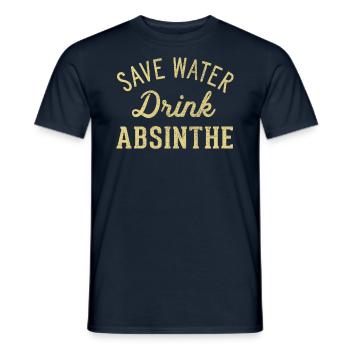 Sparen Sie Wasser, Trinken Sie Absinth - Männer T-Shirt - Navy - Vorne - AI Model Male 178 light (178cm)