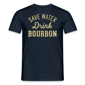 Stocker l’eau, boire du bourbon - T-shirt homme - marine - Devant - AI Model Male 178 light (178cm)