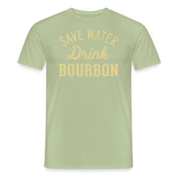 Store water, drink bourbon - Men's T-Shirt - sage - Front - AI Model Male 178 light (178cm)