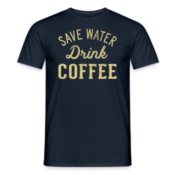 Water Drink Coffee Save - Men's T-Shirt - navy - Front - AI Model Male 178 light (178cm)