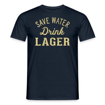 Sparen Sie Wassergetränk Lager - Männer T-Shirt - Navy - Vorne - AI Model Male 178 light (178cm)