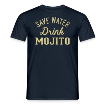 Économisez de l’eau boire du mojito - T-shirt homme - marine - Devant - AI Model Male 178 light (178cm)
