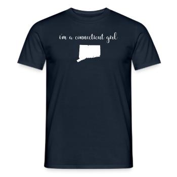 I'm a Girl in Connecticut State - Men's T-Shirt - navy - Front - AI Model Male 178 light (178cm)